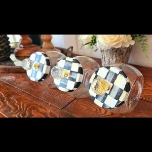 GORGEOUS Checkered Glass Jars with Crystal Knobs!